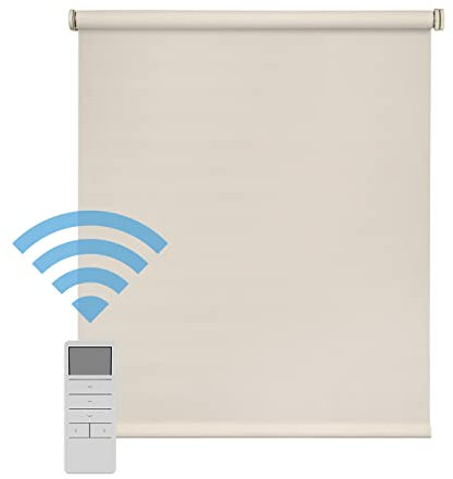 Easydeco - Premium Automatic Electric Screen Motor Roller Blind, Beige, 180_x_250_cm