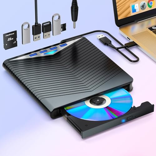 7-in-1 External Compatible with Blu ray Drive Player Read/Write Compatible with Bluray Drive USB 3.0 and Type-C DVD Compatible with Blu ray Burner Compatible with/Win7/Win8/Win10/ Mac OS