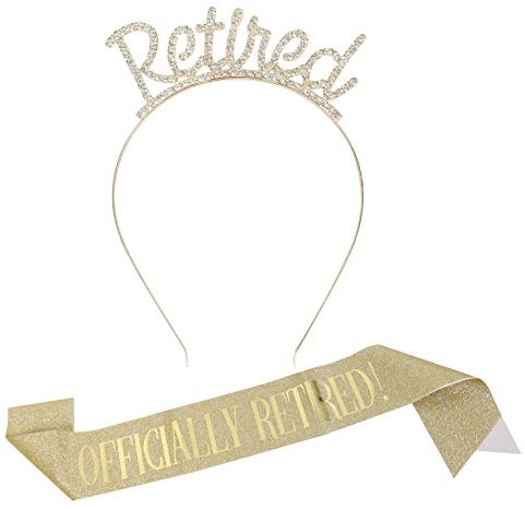 Qaziuy Tiara und Schärpe, offizielles Ruhestand, Schärpe und Strass-Tiara für Frauen, Ruhestandsparty-Dekorationen, Zubehör