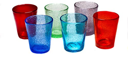 H&H Buntes Wasserglas – Set bestehend aus 6 Stück je CL 28 – Gläser-Set mit je 6 Stück je einer anderen Farbe – geeignet für jeden Anlass