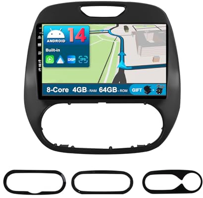 JOYX Android 12 IPS Autoradio Pour Renault Kaptur Captur (2014-2019) - 4G+64G - Senza fili Carplay/Android Auto - LED Caméra + MIC - 2 Din 9 Pouce - DSP Dab Volant AHD-Caméra WLAN 360-Caméra Fast-boot