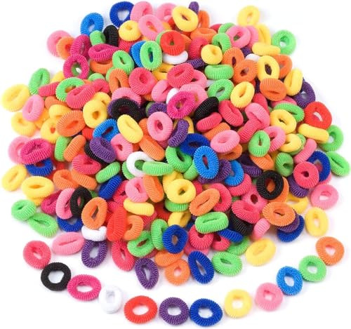 Red Ember 100pc Mini Hair Ties for Fine, Thin or Straight Hair | Ouchless Ponytail Pack for Babies, Toddlers and Young Children | 2.5 cm Diameter