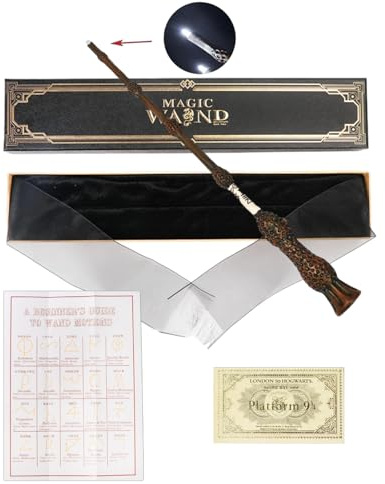 Varita mágica de Harry Potter-Dumbledore de MeYuxg con luz y sonido de plástico con proyección de Patronus, juguete de cosplay, accesorios para fans, para niños a partir de 7 años, regalo, decoración