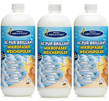 AQUA CLEAN PUR Brillant Weichspüler für Mikrofaser und alle anderen Textielarten 3 x 1l (Jasmin)