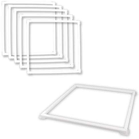 LUXULA 6er Pack beleuchteter LED Rahmen 62x62cm, 40W 4000lm, 4000K | steckbarer Leuchtrahmen, inkl. 230V Netzteil, Lichtdesign, Alternative zum LED-Panel, Rasterleuchte, Einbaulampe