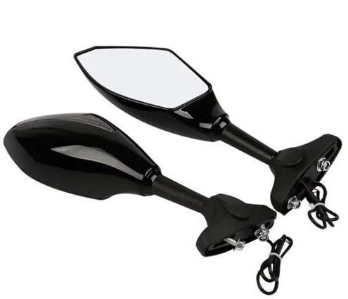 Lenkerendenspiegel Motorrad Motorrad Blinker Anzeige Rückspiegel Für CBR1000RR Für R6 R3 R1 R25 Für Kawasaki Für Ninja 250/300 ZX6 Chopper Spiegel