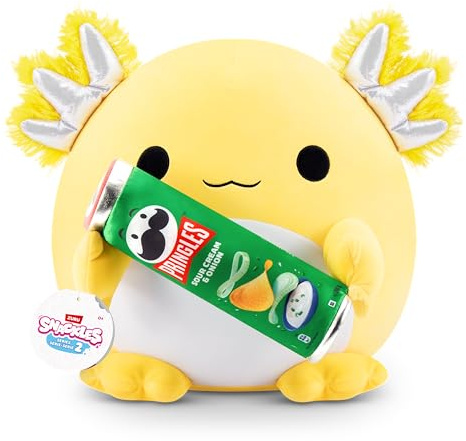 Snackles Serie 2 40 cm Snackle (Leon) von ZURU Kuschelig-weiches, beruhigendes, 40 cm großes Plüschspielzeug mit lizenziertem Snackmarken-Accessoire