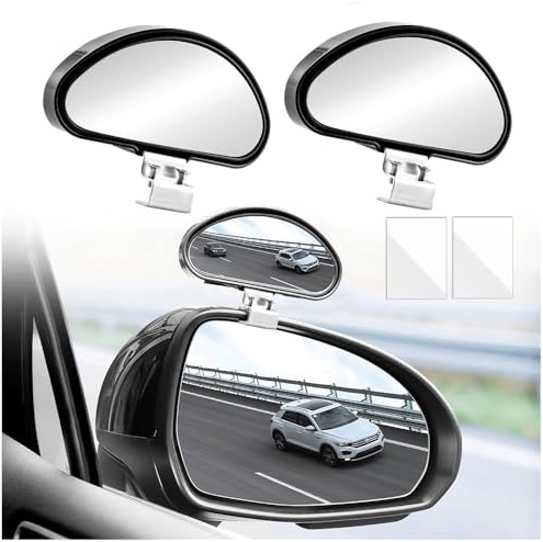2Stück Toter Winkel Spiegel Auto mit HD Spiegel,360°Adjustable Zusatzspiegel Auto Außen mit Weitwinkel,Universal Toter Winkel Spiegel Zubehör Auto Passend für Pkw SUVs Lkw