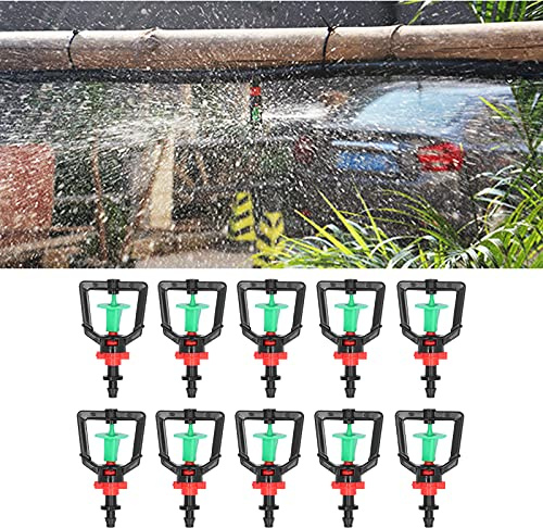 10 Stück Mikro-Sprinkler, Brechungsautomatisierung, Tropfer, Sprinklerdüse, 360 Grad Drehbares Sprühen mit Großer Abdeckung, Schlauch-Sprühdüse für die Gartenbewässerung