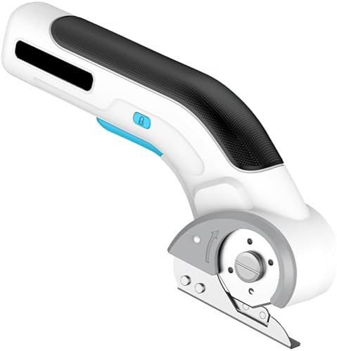 Taglierina Rotativa Senza Fili per Tessuti, Forbici Elettriche con Blocco di Sicurezza, velocità di Taglio 240 Giri/min, capacità di Taglio 1/4, Forbici Elettriche per Taglio di Tessuti, Pelle