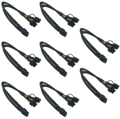 JUYAXIN GPU VGA PCIe 8 pin maschio a due 2 x 8 pin (6+2) maschio PCIexpress cavo di prolunga sdoppiatore a Y intrecciato cavo di prolunga 40 cm scheda grafica cavo di alimentazione