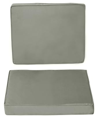 Outsunny 2 teilige Sitzkissen mit Reißverschluss 56 x 52 cm Dunkelgrau | Stuhlkissen, Stoffbezug, 7cm Dick Polsterauflage, Waschbar Sitzpolster, für Haus Garten Auto Büro Sofa Stühle, Outdoor