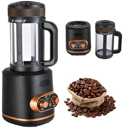 Tostatrice elettrica per caffè da 2200 W, macchina per tostare i chicchi di caffè completamente automatica per uso domestico da 300 g con manopola di regolazione della temperatura a 240 ℃, per bar, ri