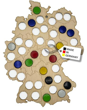 bierkasten-sitz Kronkorkensammler als Bierkarte Deutschland für 42 Kronkorken, Holz-Bierkarte