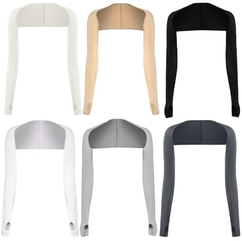 GlibberToy UV-Schutz Bolero Ärmlinge,6 Stück Kühlung Fingerlose Handschuhe Ärmel,Sonnenschutz Armstulpen Schal,Arm Sleeves,Sport Ärmlinge,Für Radsport Golf Frauen Männer Schutz Alle Outdoor