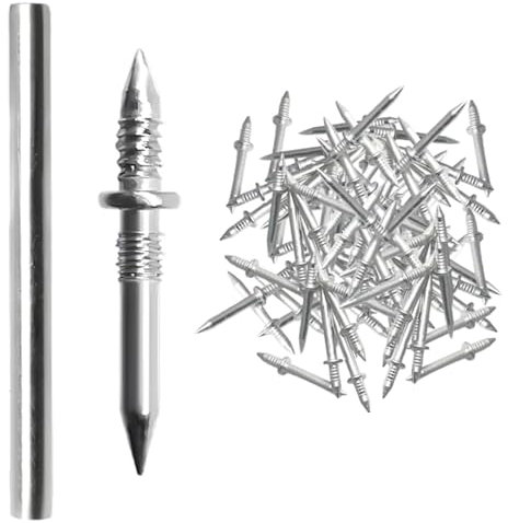 Clavos Para Concreto | Clavos De Doble Punta 100 Piezas | Tornillos Invisibles de Seguridad con Herramienta de Manguito Para Zócalos de Madera Hormigón Muebles Marcos Cuadros Sillas Sofás