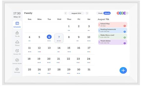 Goshyda 15.6 In Wall Planer Digitaler Kalender -Chore -Diagramm, Smart Touchscreen Interactive Display für Familienpläne, Elektronische WLAN -Fotorahmen (EU-Stecker (100-240 V))