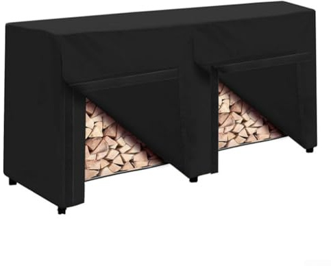 zeroupshop Protective Firewood Log Storage Rack Cover for 8ft and 4ft Outdoor Racks Featuring Breathable Vents and Storage Carry Bag (L)