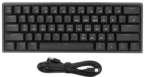 BAFOVY Mechanische Tastatur, Tragbare Gaming-Tastatur mit 61 Tasten und Beidseitiger Beleuchtung für Mobiles Büro und Reisen