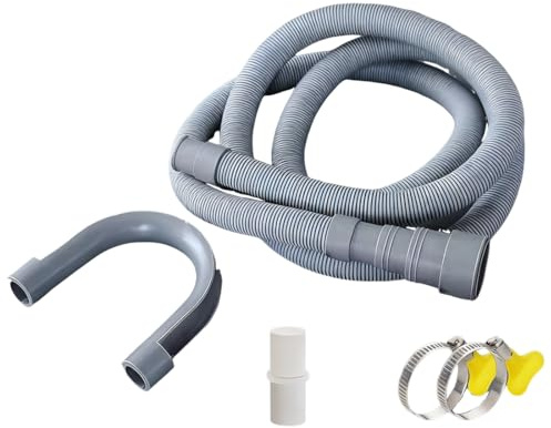 Manguera Desague Lavadora, manguera de desagüe de 1.5M, Tubo Desagüe universal Lavavajillas, con conector y abrazaderas, para Lavadora Lavavajillas y Secadora, Aparatos de Aire Acondicionado