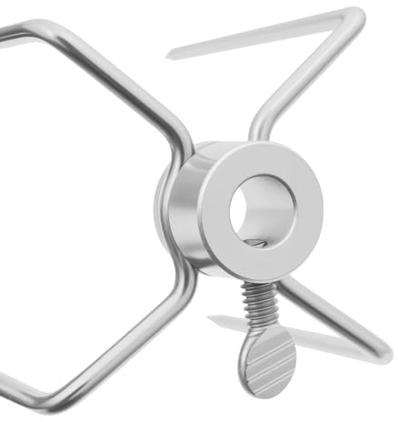 Owneed Edelstahl Rotisserie Fleischklammer, Durchmesser der Befestigungslöcher 11.5 mm, Fleischgabeln mit Feststellschraube, Drehspieß Zubehör zur Fixierung von Grillgut, (4 Stück)