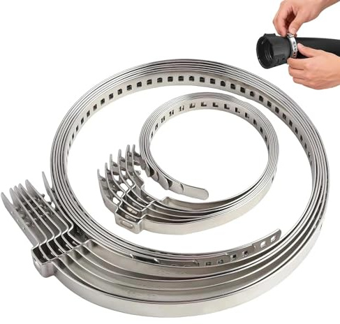 Wemfg CV Achsmanschetten Schellen Set 12 Stück Edelstahl für PKW, 25-50mm und 50-120mm Antriebswellenmanschette Klemmschellen, Wasserdicht Rostfrei Langlebig