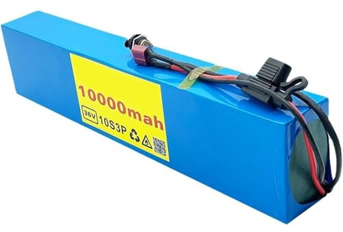 36V 10Ah 10S3P Batería Impermeable para Patinete Eléctrico, Batería De Iones De Litio para Bicicleta Eléctrica, Batería Recargable De Alta Potencia, para Motores De 0 A 500W(XT60+T)