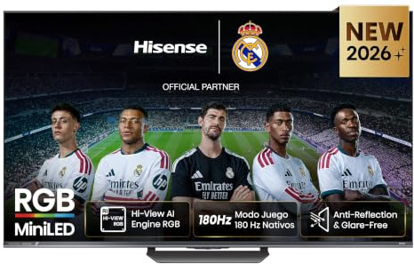 Hisense 85UR8S - RGB MiniLED Smart TV 85 Pulgadas, Hi-View AI Engine RGB, Modo Juego 180 Hz Nativos, Anti-Reflection & Glare-Free, Sonido Envolvente 2.1.2, IMAX Enhanced, Dolby Vision IQ, HDR10+