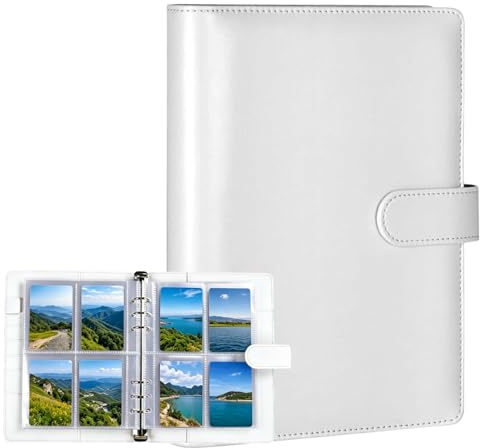 A5 Kpop Photocard Binder Album - 6 Ring PU Leder Kartenhalter mit Magnetverschluss, 50pcs 4-Pocket Seiten, 400 Kartenfächer für Sammler & Sammelkarten