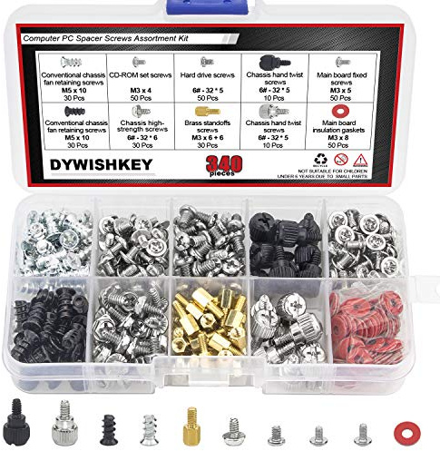 DYWISHKEY Computer Screws Standoffs Set Assortment Kit, 340 PCS