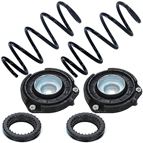 BESTPRICE 2x Muelle de suspensión muelle helicoidal delantero,2x cojinete del puntal con rodamiento de bolas compatible con AUDI A3,SKODA OCTAVIA 2,VW GOLF PLUS 5,5,6,BEETLE (5C7,5C8)(5C1,5C2),JETTA