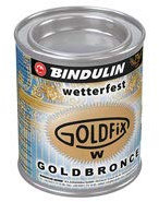 Goldlack Hochglänzende Bronce Goldfarbe Wetterfest, deckend für aussen & innen inkl. Pinsel von E-Com24 zum Auftragen (250 ml)