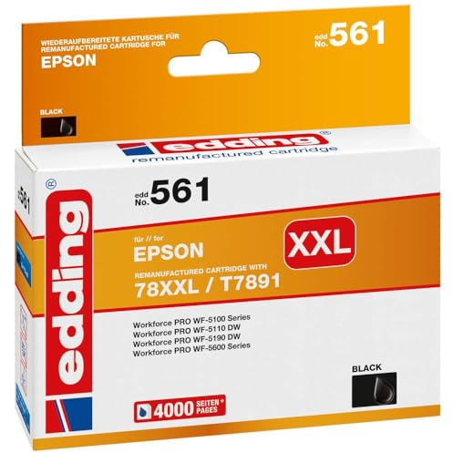 edding Druckerpatrone edd-561 ersetzt Epson T78XXL (T7891) - Schwarz - Inhalt: 73 ml