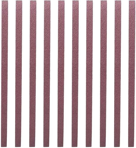 Agatige Cinta de lijar 10 Piezas Papel de Lija 240/320/400/600/800/1000 Grano Lijado de óxido de Aluminio 533 x 9 mm Correa de Banda abrasiva(1000#)