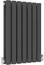 Acezanble∣Horizontal Column Anthracite Radiator Oval Double Designer Radiator 600x413mm Central Heating Interior Design