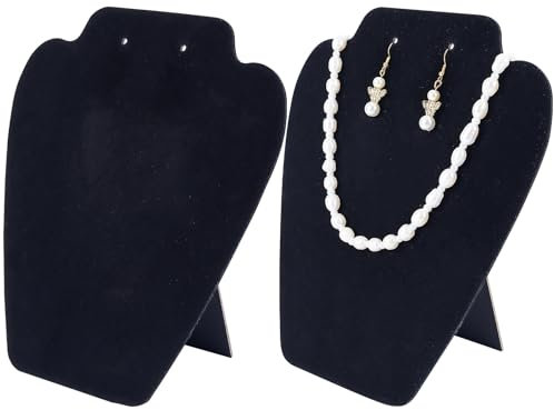 FINGERINSPIRE 2 Stück Samt Schmuckständer für Halsketten Ohrringe 21,1 cm Höhe 3D-Schmuckkette Organizer Schaufensterpuppenmodell kleine Kombination Halskettenhalter für Schaukasten