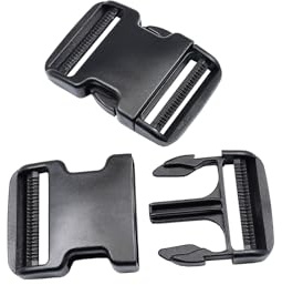 51 mm Doppelschnallen, verstellbare Schnellverschluss-Schnallen, 2 Stück, extra dicke Kunststoff-Clips in Militärqualität, strapazierfähige Rucksackschnalle