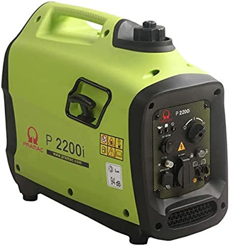 Pramac P2200i Generatore di Corrente Portatile Inverter 230V Verde con Motore Ohv | Generatore con Sistema di Avviamento a Strappo con Avvolgitore, 2100 W