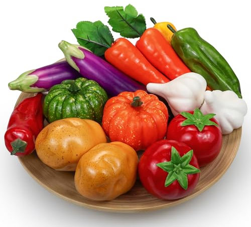 15 Stück künstliches Gemüse, künstliches Gemüse, dekorative Lebensmittel, realistisches Gemüse für Küchendekoration, Display-Gemüse-Requisiten künstliche Kartoffeln Kürbis Karotte