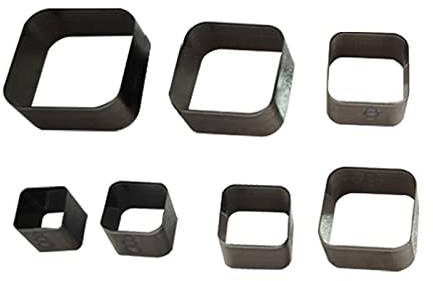 Lot de 7 perforatrices carrées pour cuir - 7 tailles - 20/25/30/35/40/45/50 mm