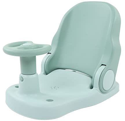 Baby-Badesitz - Badewannensitz für Kleinkinder Zum Aufsitzen in der Wanne, Baby-Duschstuhl mit Verstellbarer Rückenlehne, Saugnäpfe für 6-18 Monate (Grün)