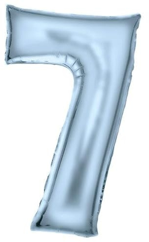Amscan Ballons gonflables en forme de patelle, bleu mat, chiffre de 0 à 9, décoration pour anniversaire et fête, 86 cm, bleu pastel