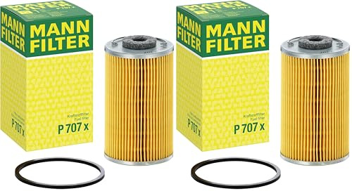 MANN-FILTER P 707 X Kraftstofffilter – Kraftstofffilter Satz mit Dichtung/Dichtungssatz – Für LKW, Busse und Nutzfahrzeuge (Packung mit 2)