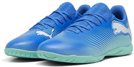 PUMA Unisex Adults Future 7 Play IT Soccer Shoe, HYPERLINK Blue-Mint-PUMA White, 42.5 EU