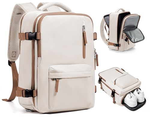 SEAFEW Handgepäck Rucksack 40x30x20 für Ryanair Reiserucksack Tagesrucksack | Ryanair Unter Dem Sitz Handgepäck Rucksack 40x30x20 Flugzeuge Reisetasche Lässiger Weekendertasche Wanderrucksack,Beigebraun