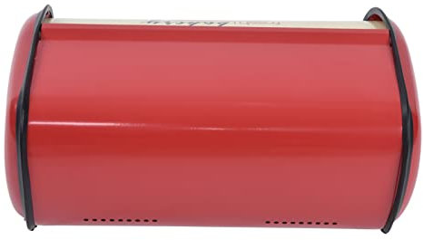 Vvikizy Brotkasten, Roter Brotkasten, Brotkasten für Küchenarbeitsplatte, Brotkasten aus Metall für Küchenarbeitsplatte, Großes Fassungsvermögen, Brotkastenhalter, Behälter mit (Rot)