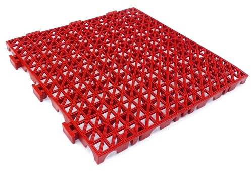 50 Losetas PVC Reforzadas Rojo ≈5,5m² Antihumedad Garajes y almacenes