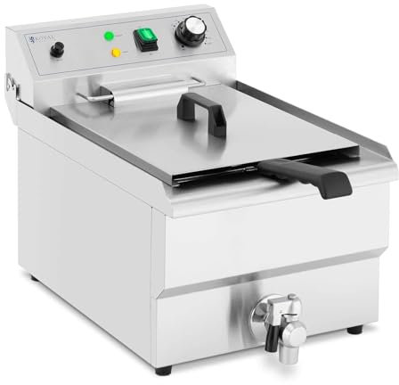 Friggitrice elettrica 13 litri 3000 watt rubinetto di scarico zona fredda professionale acciaio inossidabile 14_0003986