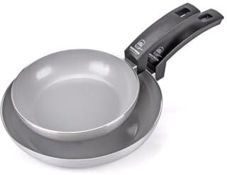 Moneta Innova Set di padelle 20+26cm, rivestimento naturale FineGres (NO PFAS), anche per induzione, 100% Made in Italy