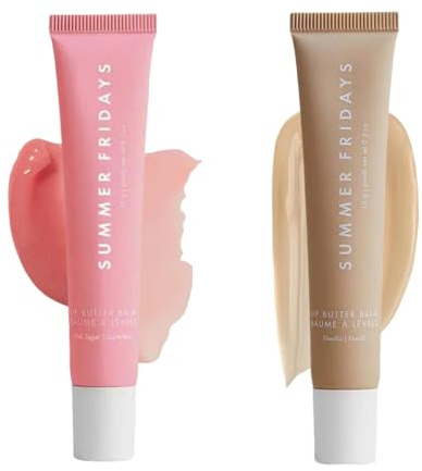 Summer Fridayss Lip Butter Balm, Summer Friday Lip Butter Balm, Nourishing Lip Mask and Lip Balm for Instant Moisture, Shine and Hydration, Tinted, Soothing Lip Care